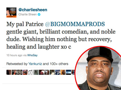 Charlie Sheen, Twitter, Patrice O'Neal Charlie Sheen, Twitter, Patrice O'Neal